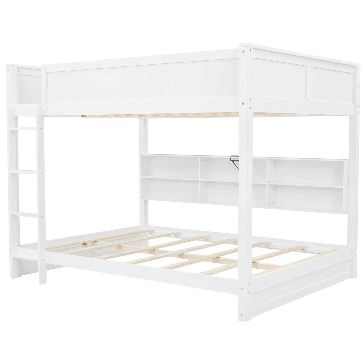 Bunk Bed | Solid Pine Wood | Six Side Cabinets | Dual Usb Ports