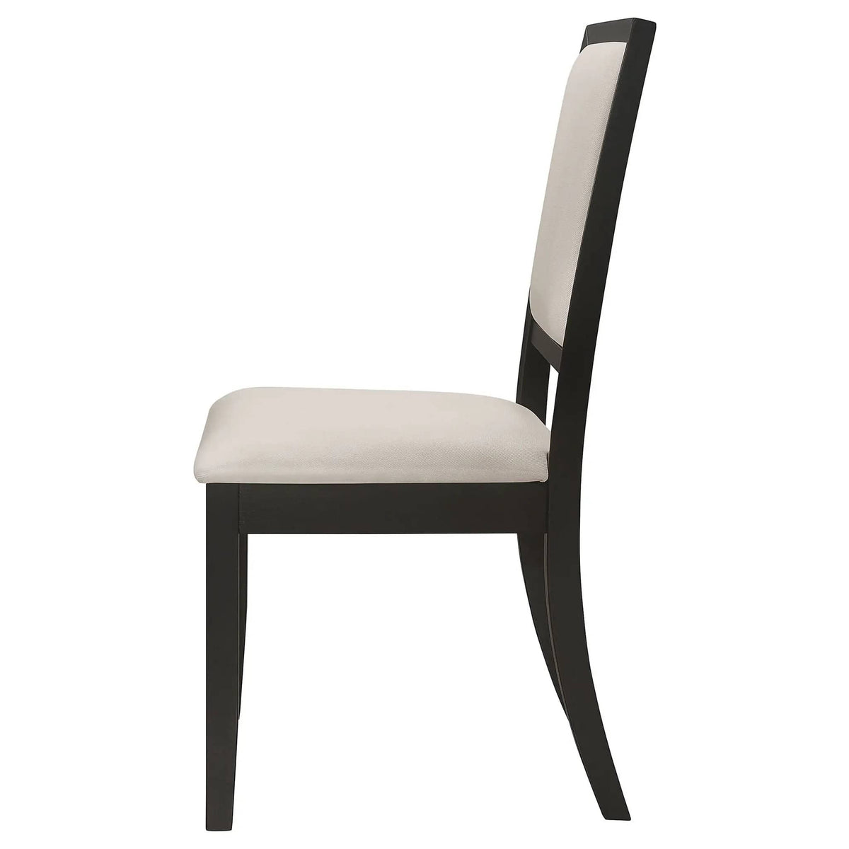 Louise Upholstered Wood Dining Side Chair Black (Set of 2) | 20 x 22.25 x 39 in | Chenille & Veneer | Dining Room