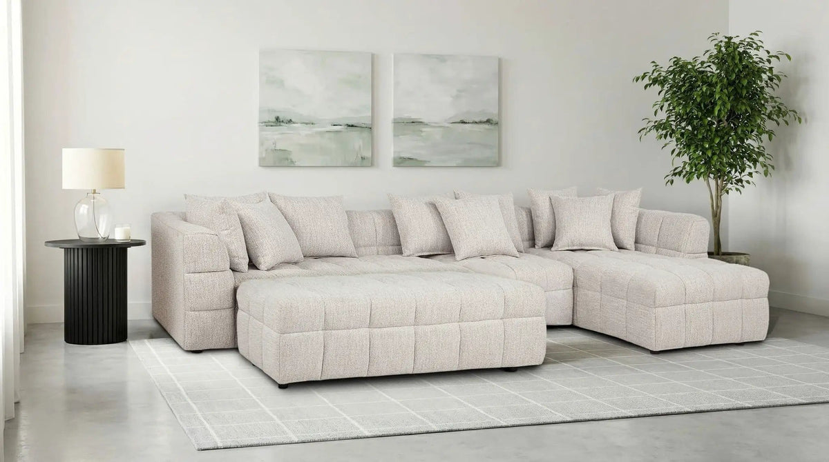 Amara 4-Piece Upholstered Sectional Sofa | 4-Piece Set | Polyester & Fabric | Living Room