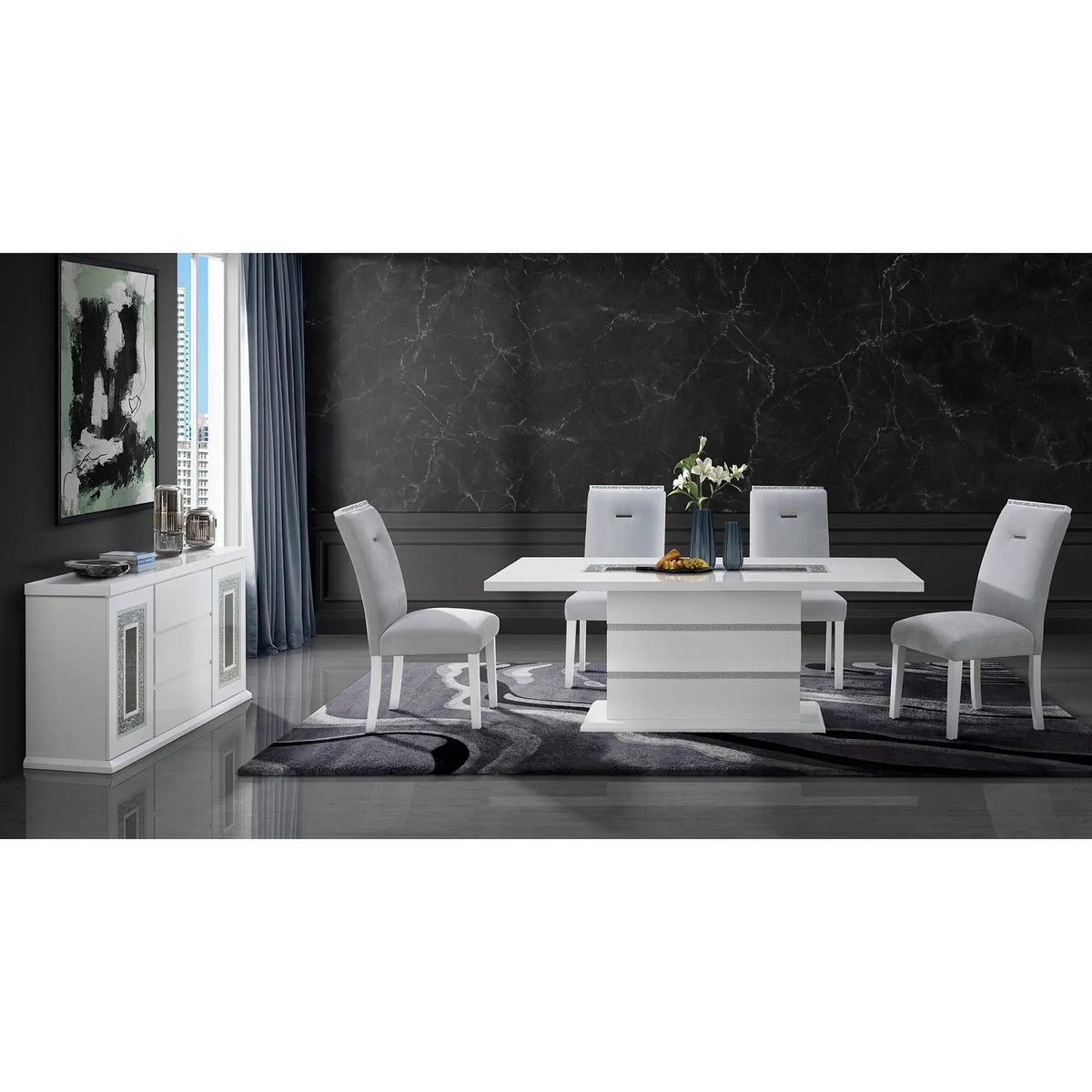 Ariya Dining Chair | Contemporary Style | Padded Fabric Seat | Solid Wood Construction