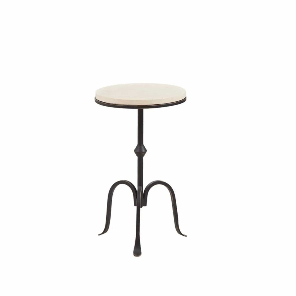 Gaberial Accent Table With Top | 11.75 x 11.75 x 20 in | Marble & Metal | Black
