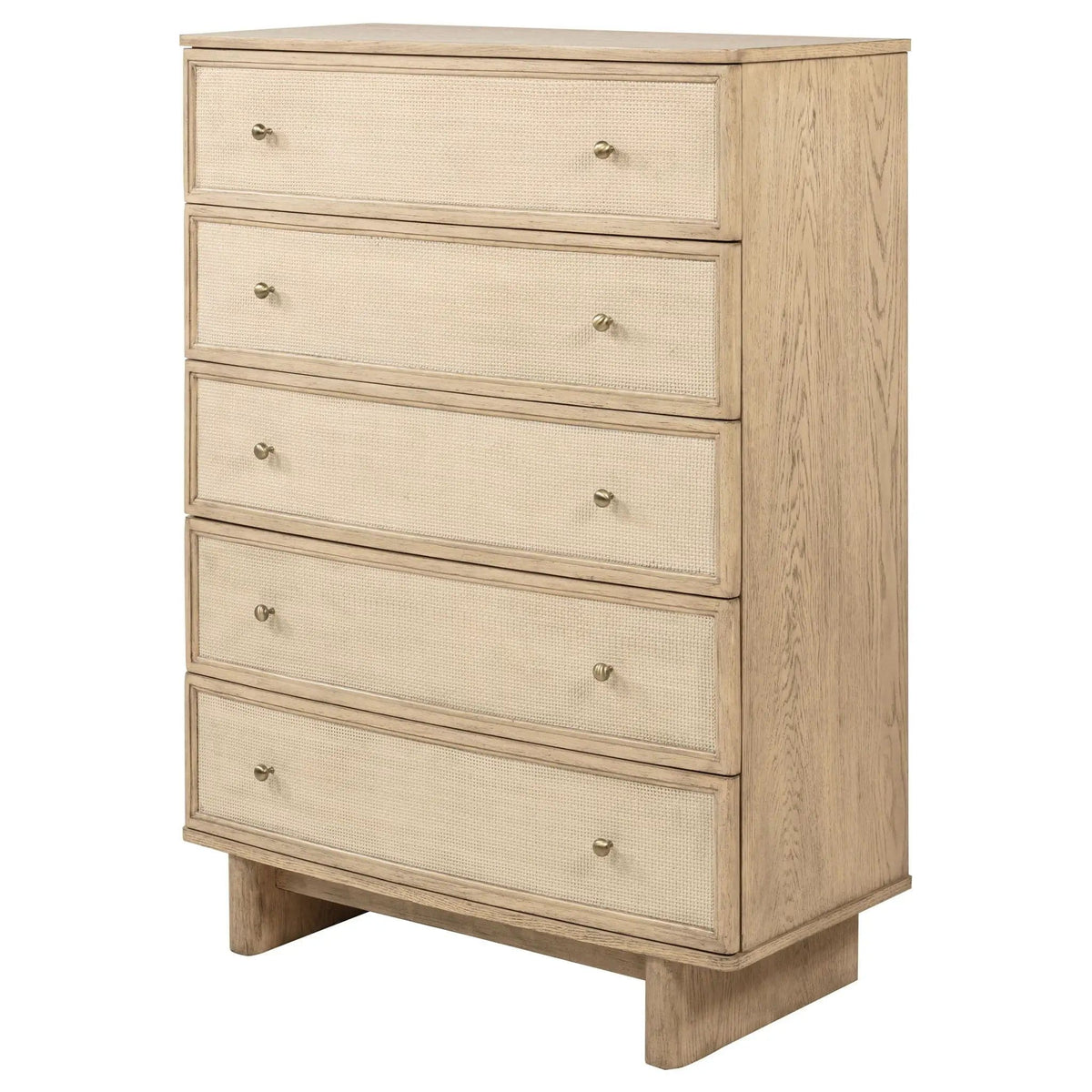 Kailani 5-drawer Bedroom Chest of Drawers Beige | 38 x 19 x 53.5 in | Engineered Wood & Oak Veneer | Oak