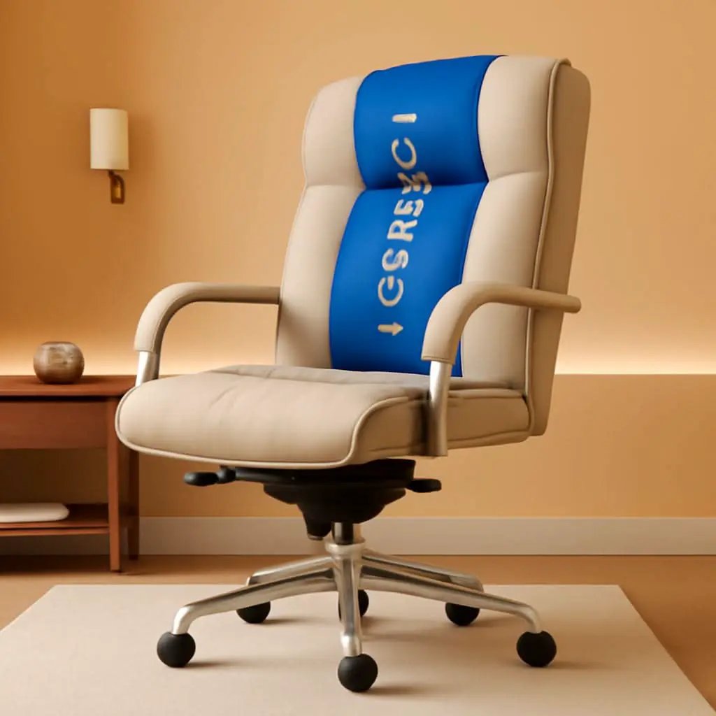Quilted Leather Executive Office Chair With Lumbar Support Cream from PriceLows™