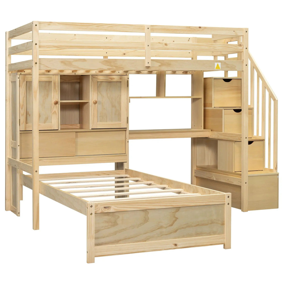 Loft Bed | Solid Pine Wood | Built In Desk | Side Storage