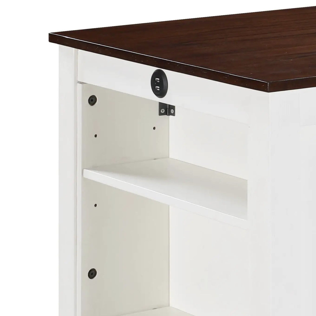 Graham Small Space Counter Table | USB Charging Ports | Storage Shelves | 36 Inch Width