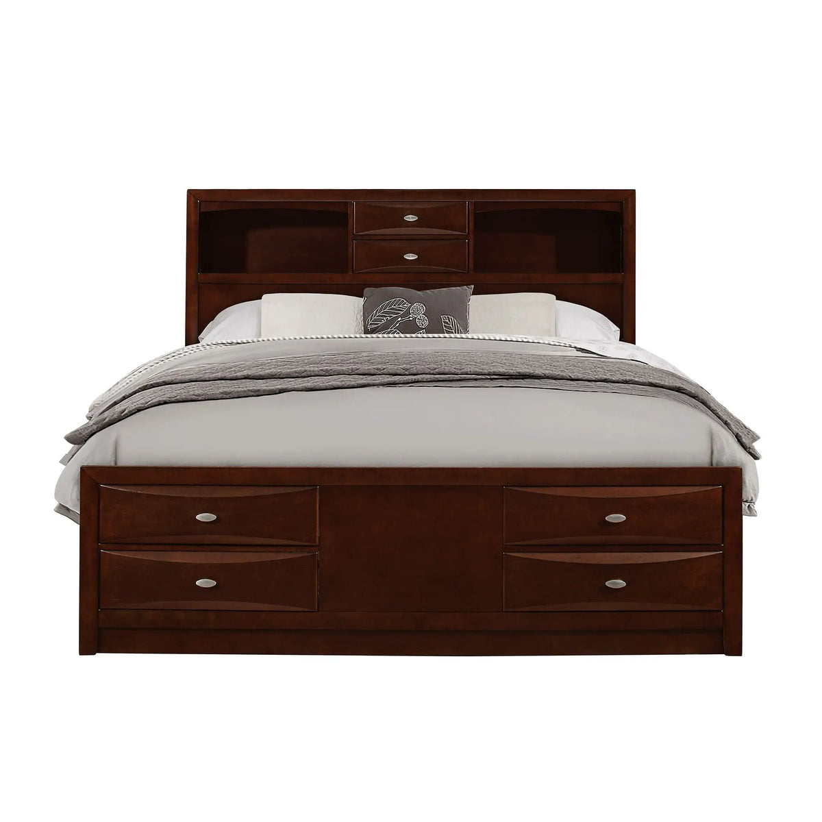 Lucille Storage Bed | Bookcase Headboard | Six Drawers | Fully Slatted Design
