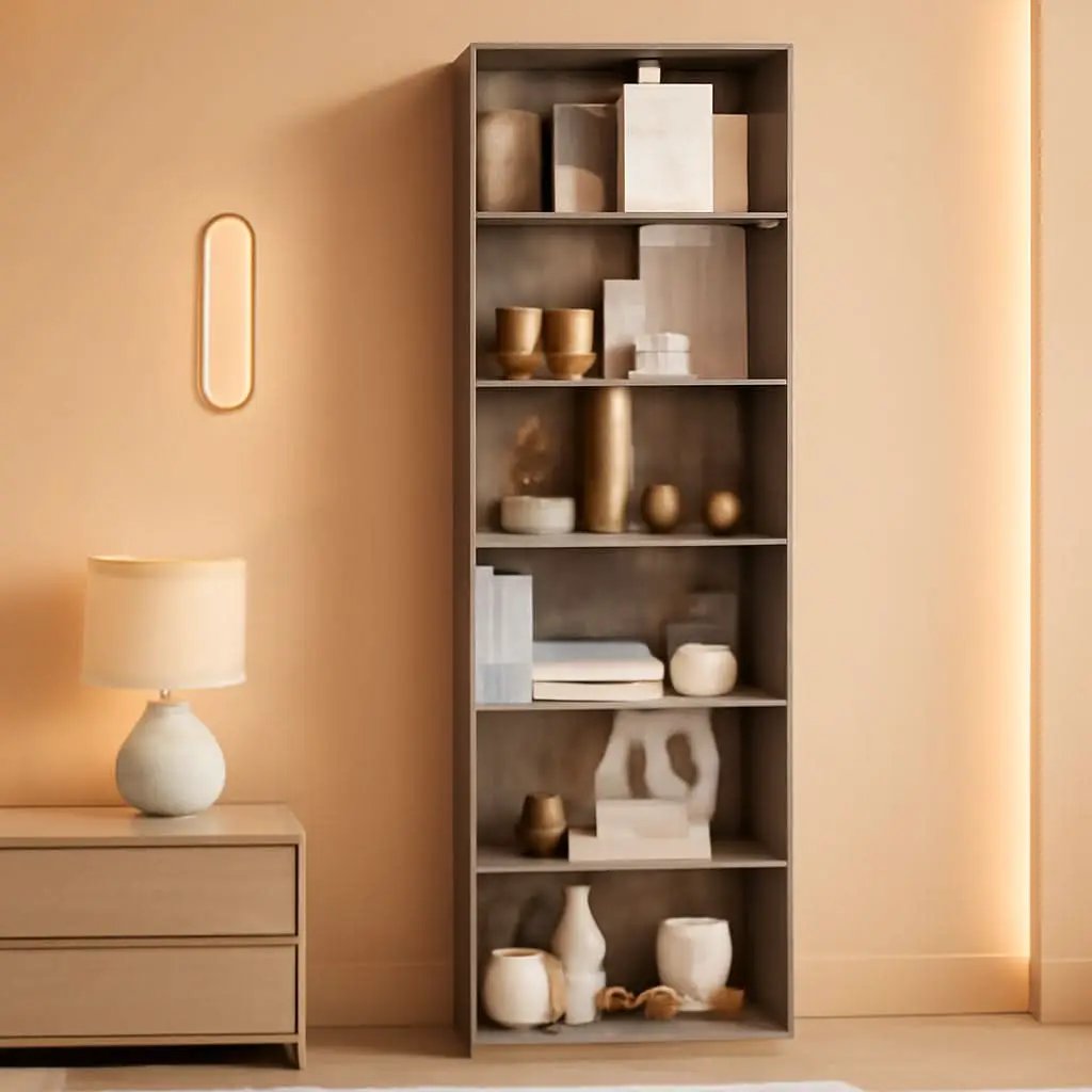 6 Tier Open Bookcase Gray Freestanding For Bedroom Space from PriceLows™