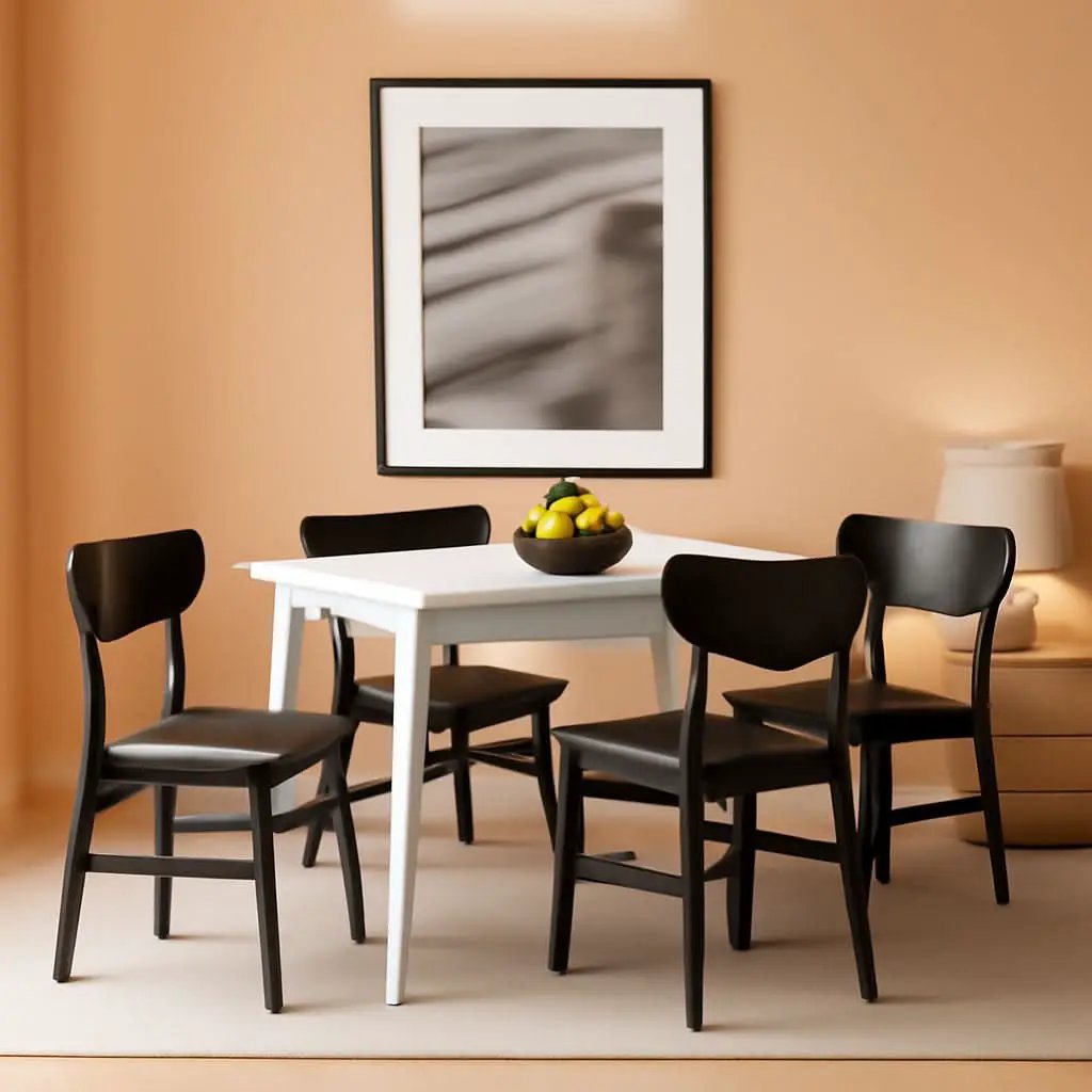 Home Lucca Retro Black And Grey Cushion Dining Chair Set 2 from PriceLows™