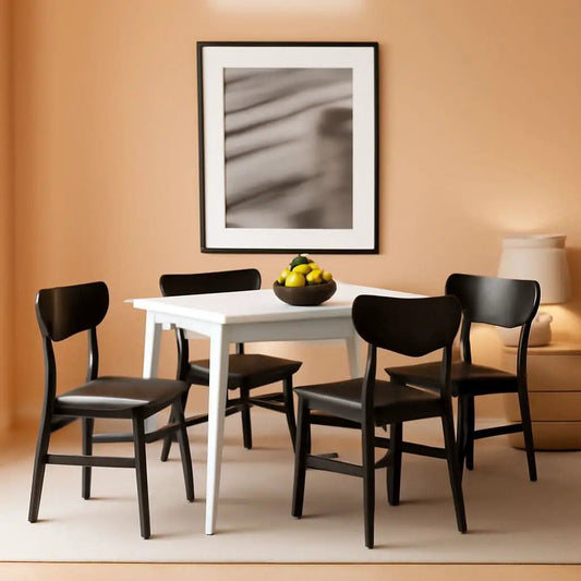 Home Lucca Retro Black And Grey Cushion Dining Chair Set 2 from PriceLows™