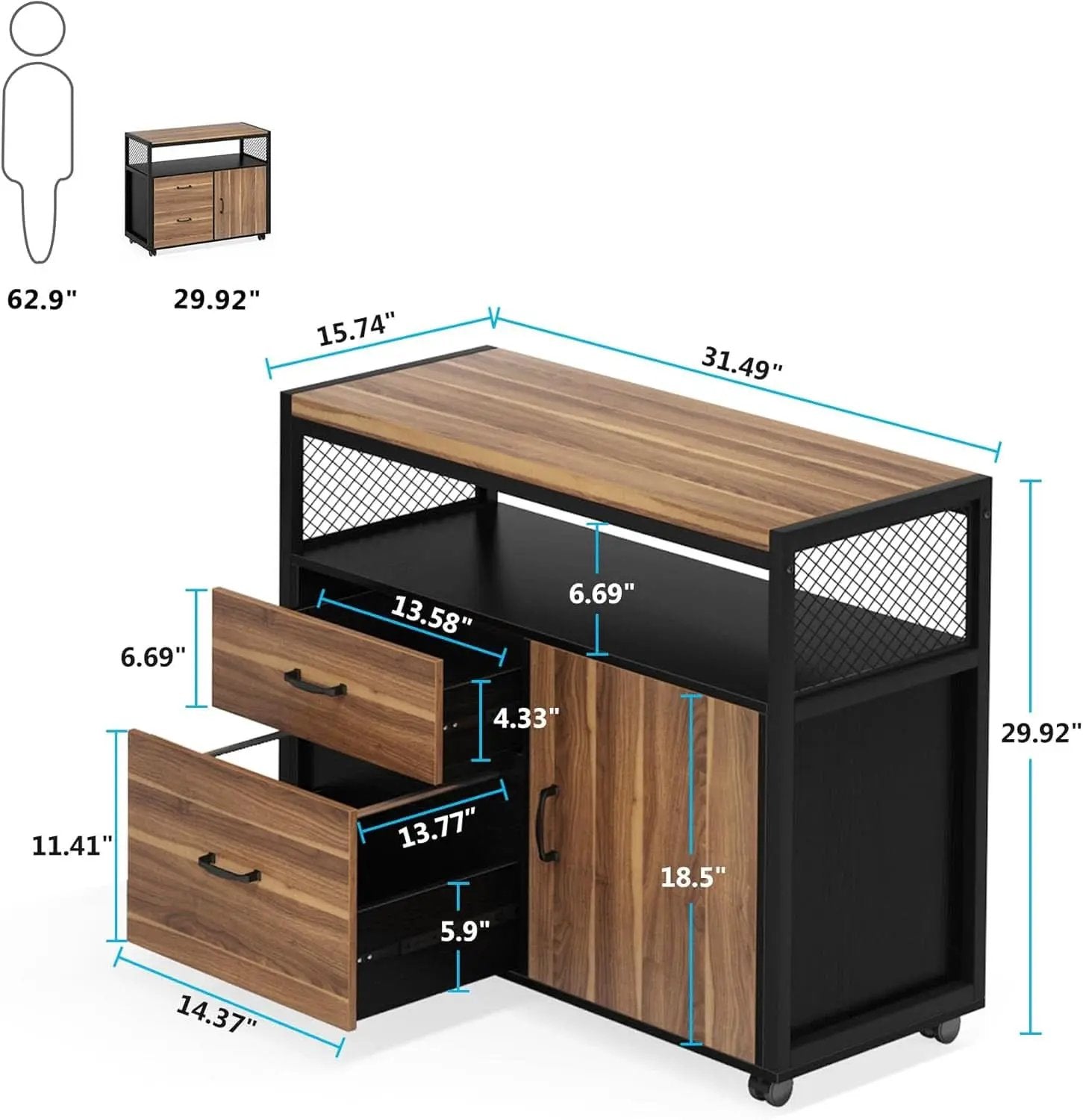 Lockable Lateral File Cabinet With Drawers For Letter Size from PriceLows™