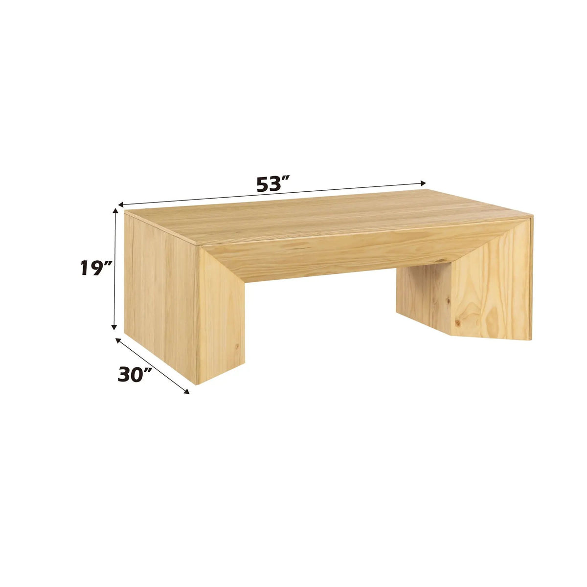 Harold Coffee Table | Wood Finish | Thickened Fixed Tabletop | Warm Classic Design