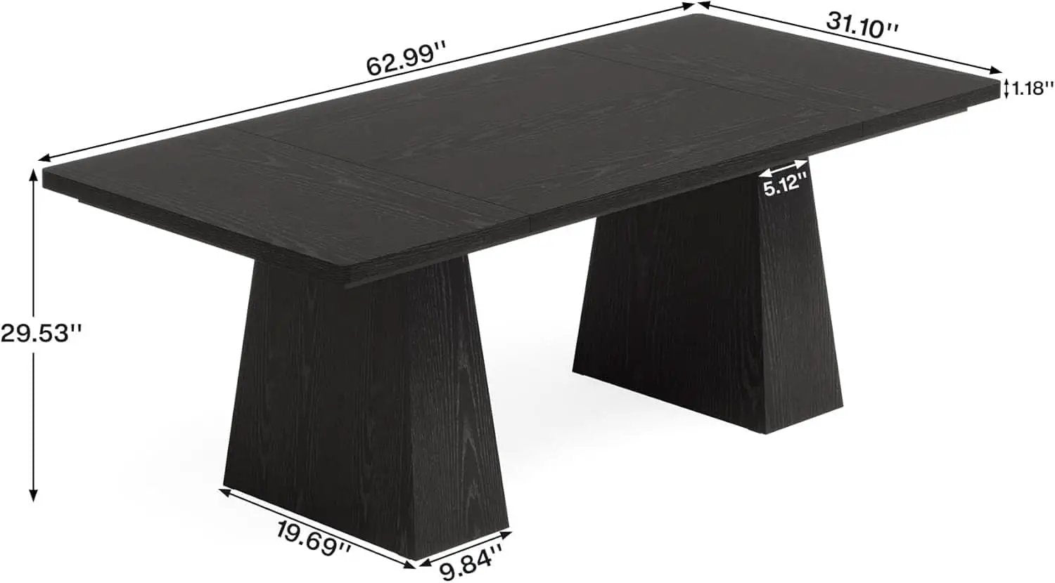 63-Inch Modern Executive Desk Featuring Dual Pedestal from PriceLows™
