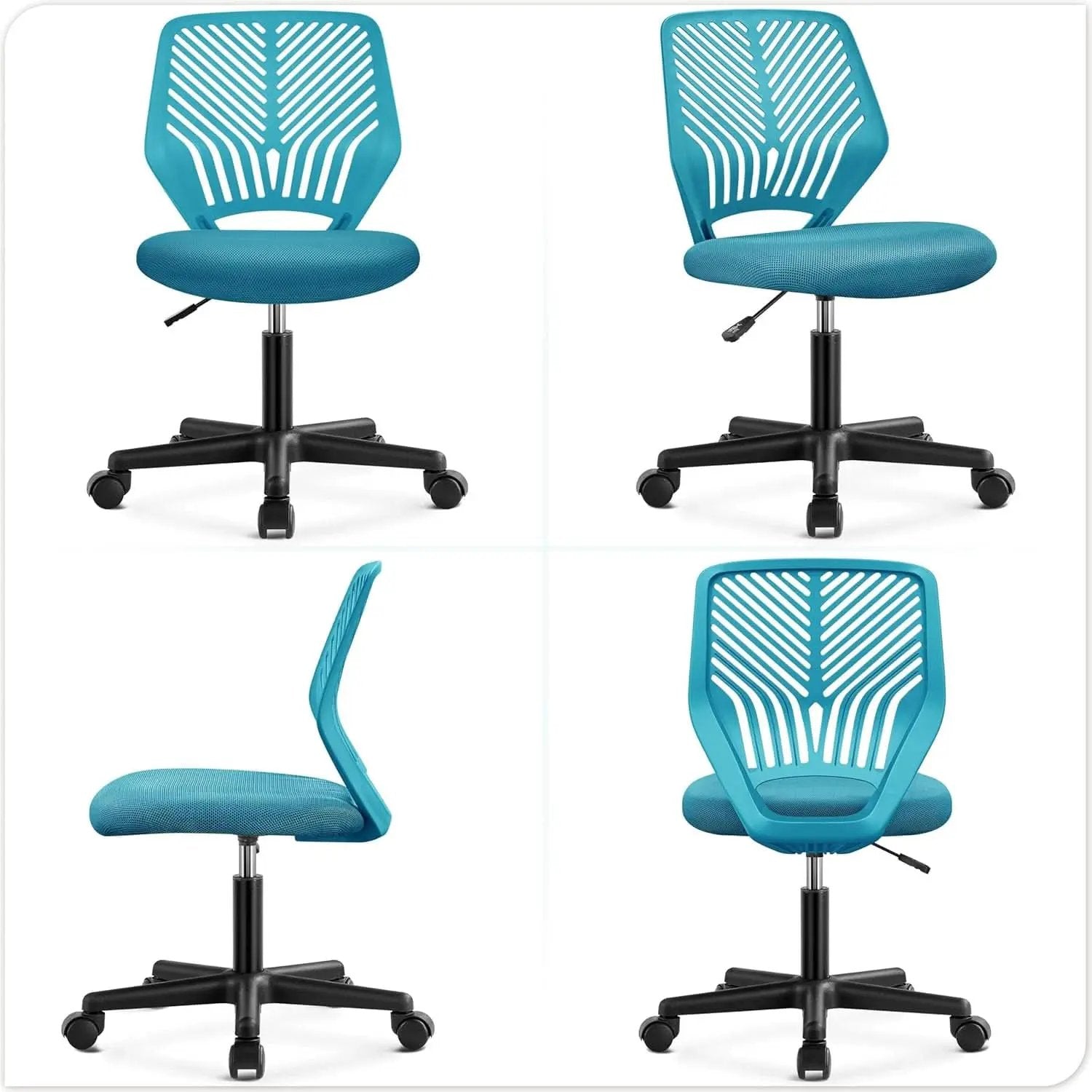 Turquoise Low Back Desk Chair With Lumbar Support And Adjustable Height from PriceLows™