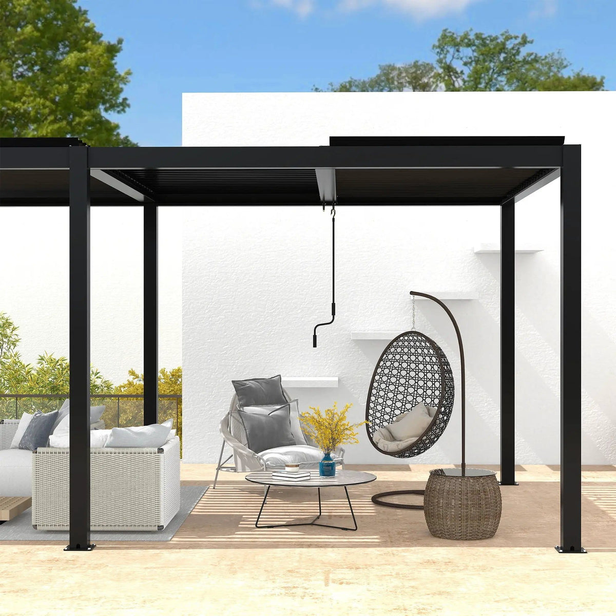 Premium Louver Pergola Aluminium Frame & Louvers Umbrella & Canopy | 228 x 118 x 90.5 in | Aluminum | Outdoor Living