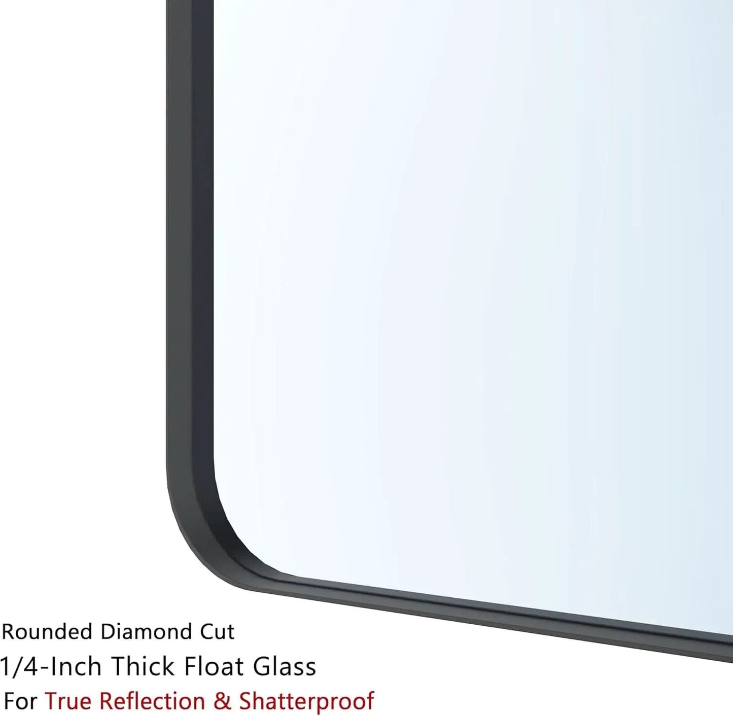 Black 18x26 Inch Bathroom Mirror Over Vanity Wall Mount from PriceLows™