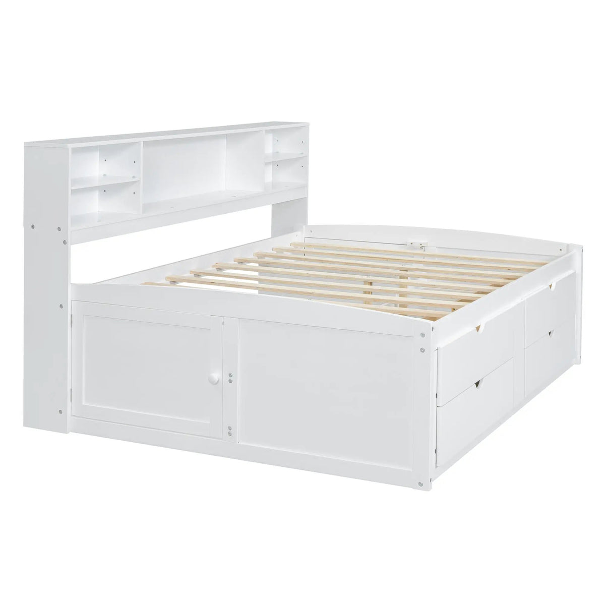 Daybed With Storage | 2 Bedside Cabinets | Upper Shelves | 4 Drawers