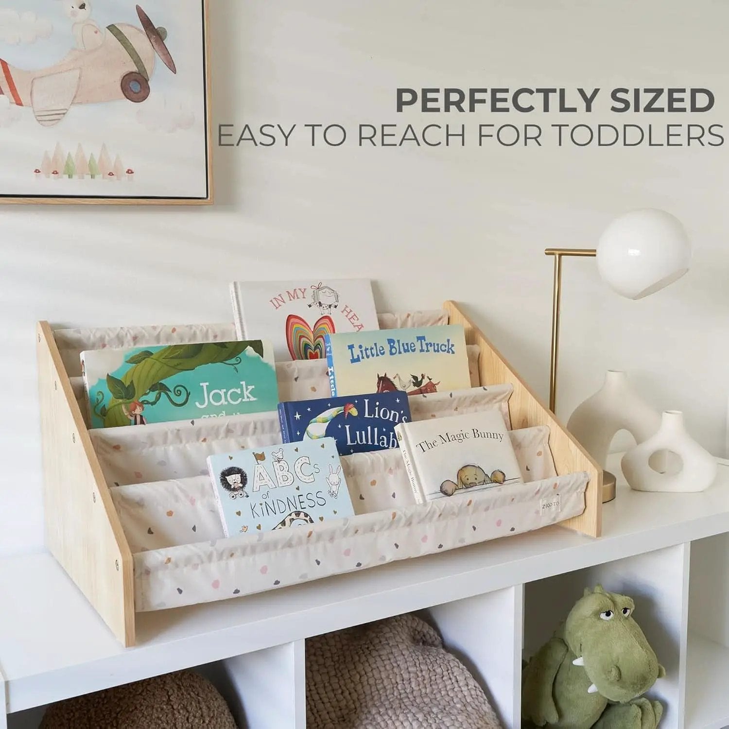 Montessori Kids Bookshelf 28.7x15.7x13.6 Nursery Organizer from PriceLows™