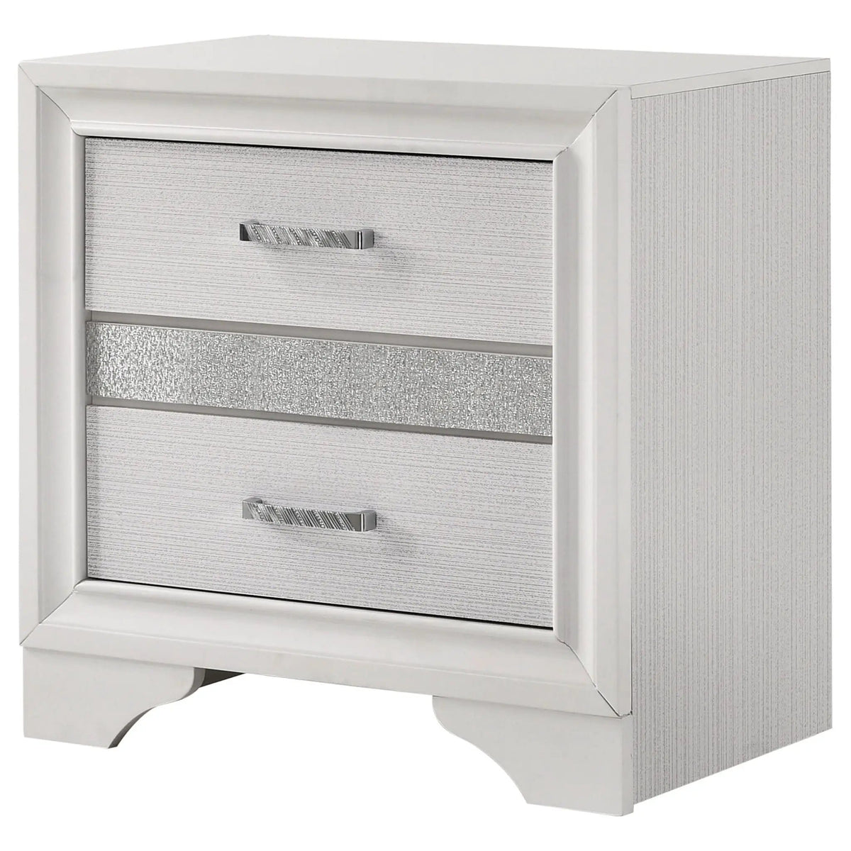 Miranda 3-drawer Nightstand Bedside Table | 26 x 16.5 x 26 in | Engineered Wood & Metal | White