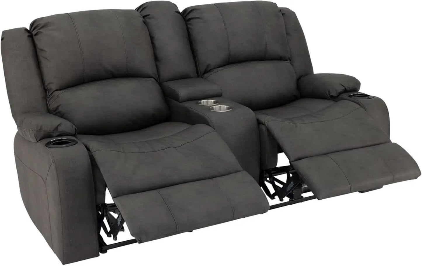 67 Inch Powered Wall Hugger Recliner Sofa Gunmetal Fabric from PriceLows™