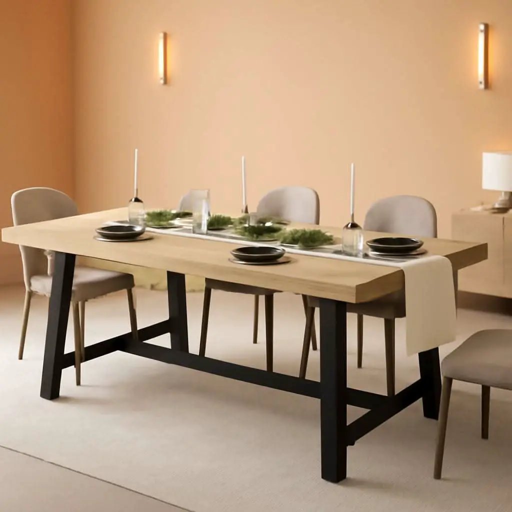 Industrial Dining Table 70.87 Inch Rustic Brown Wood from PriceLows™