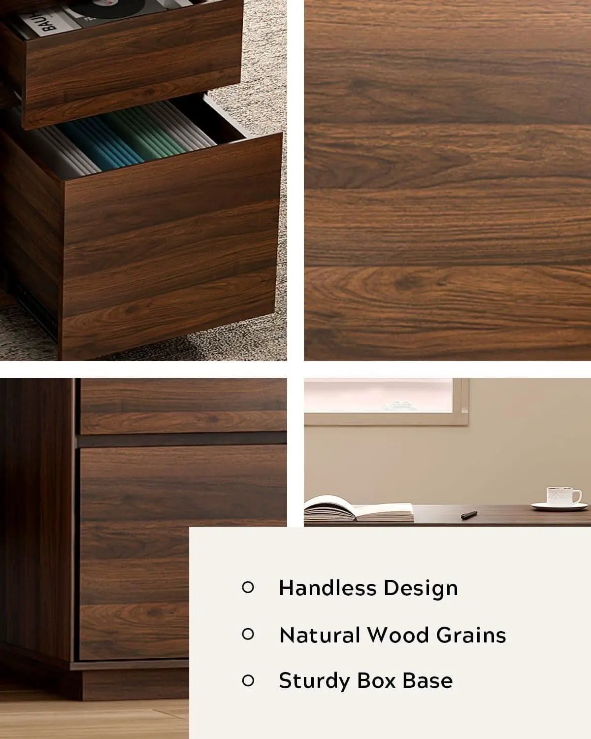 Farmhouse Executive Desk With Charging Station Brown from PriceLows™