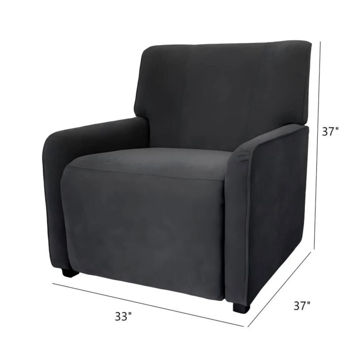 Stylish Recliner Chair - | 33 x 37 x 37 in | Solid Wood & Plywood | Gray