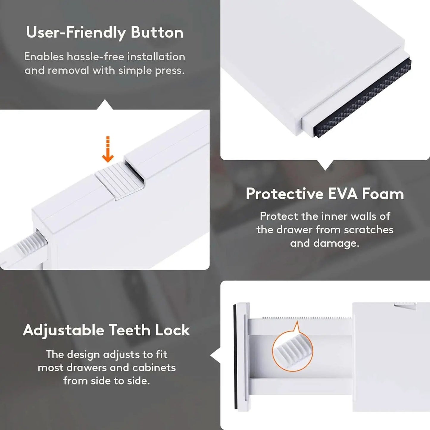 Drawer Dividers 4 In High 11-17 Adjustable White 8 Pack from PriceLows™