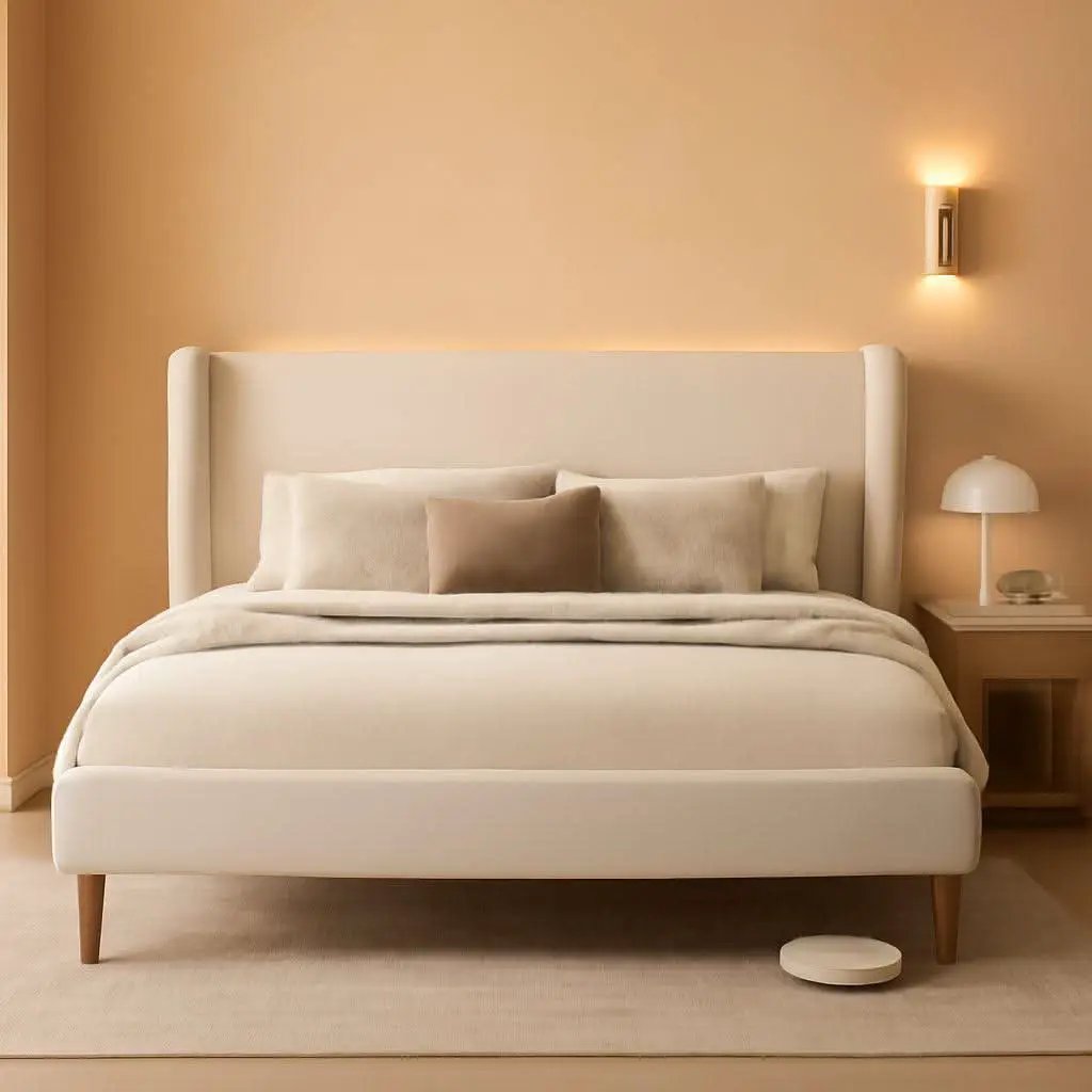 Queen Size Upholstered Bed Frame With LED Lights And USB from PriceLows™