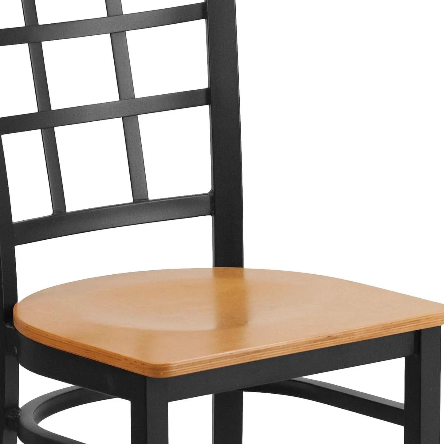 Hercules Series Black Metal Restaurant Chair With Wood Seat from PriceLows™