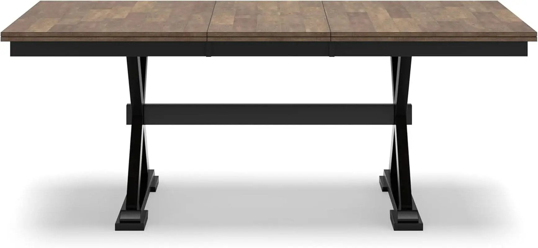 Farmhouse Dining Extension Table Butterfly Leaf 6-8 Seater Black And Dark Brown from PriceLows™