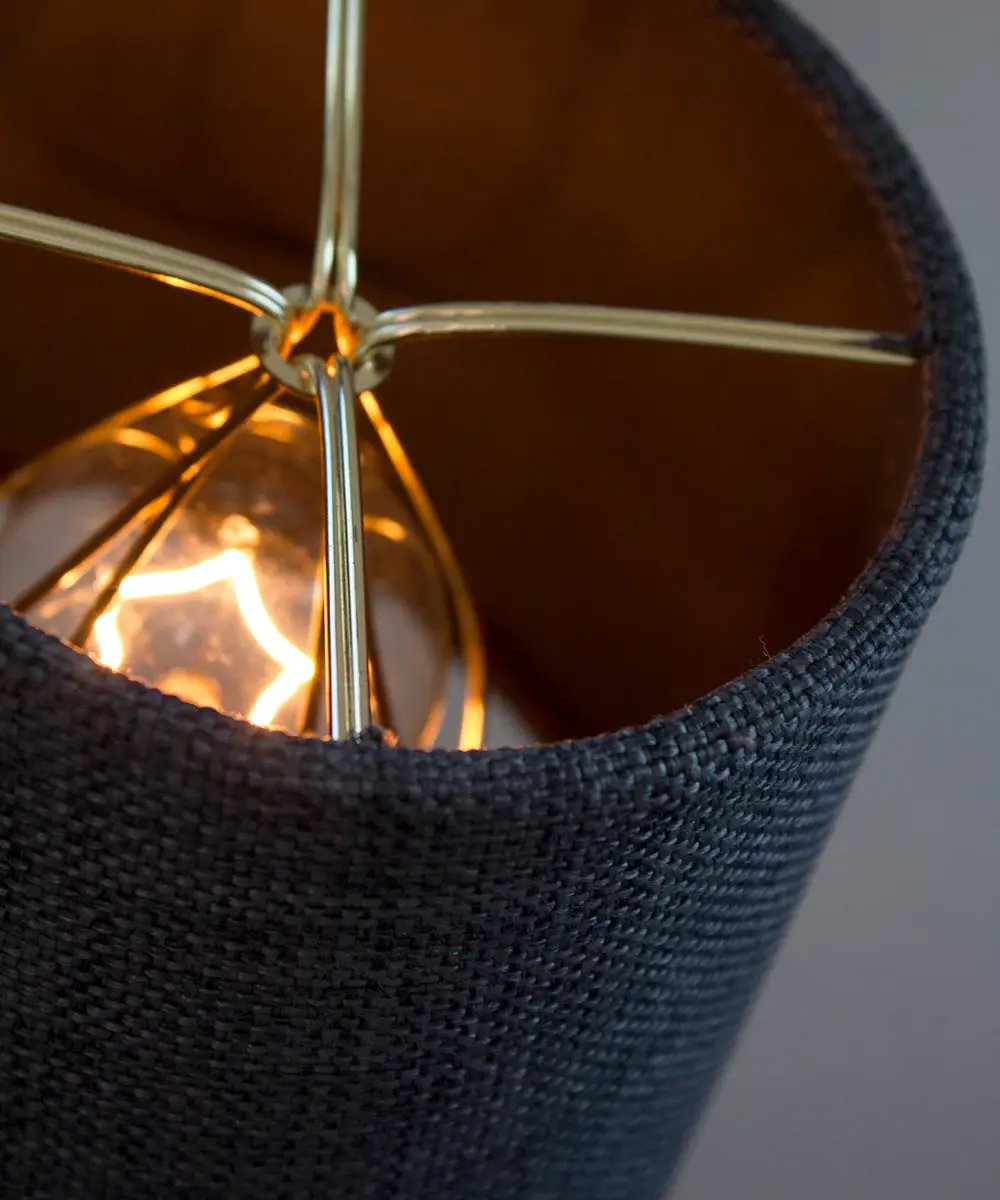 Clip On Drum Shade | 6X5 Inch | Granite Gray Burlap | Set Of 6