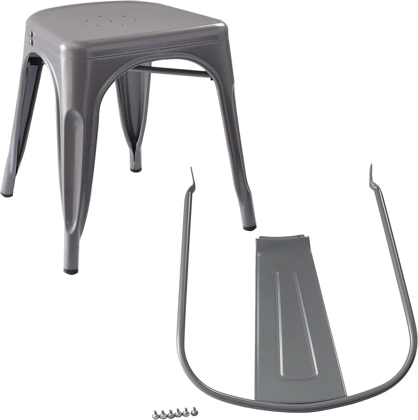 Dark Grey Metal Dining Chairs Set Of Four Durable X Bar Design from PriceLows™