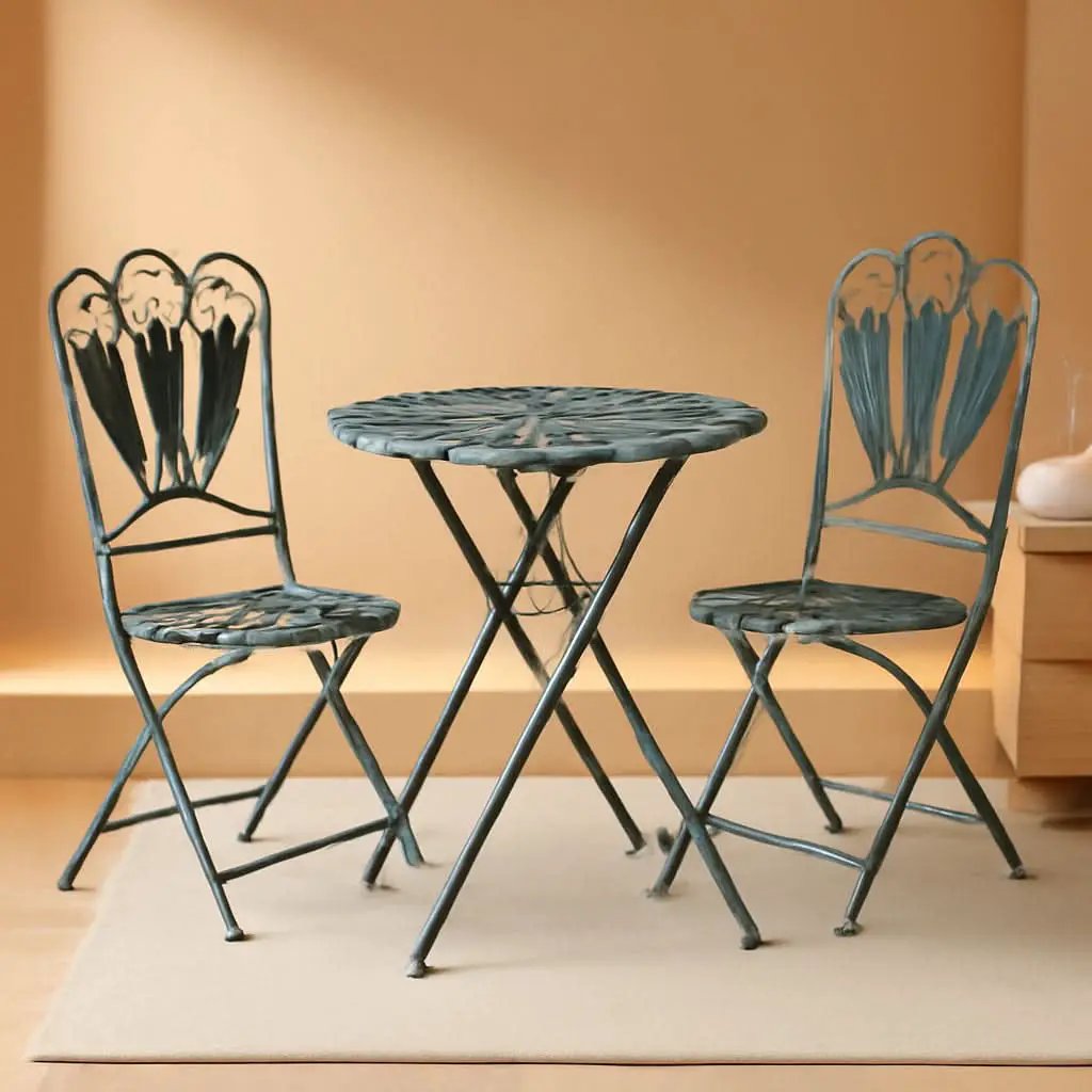 Bistro Set 3 Piece Light Blue Outdoor Patio Furniture from PriceLows™