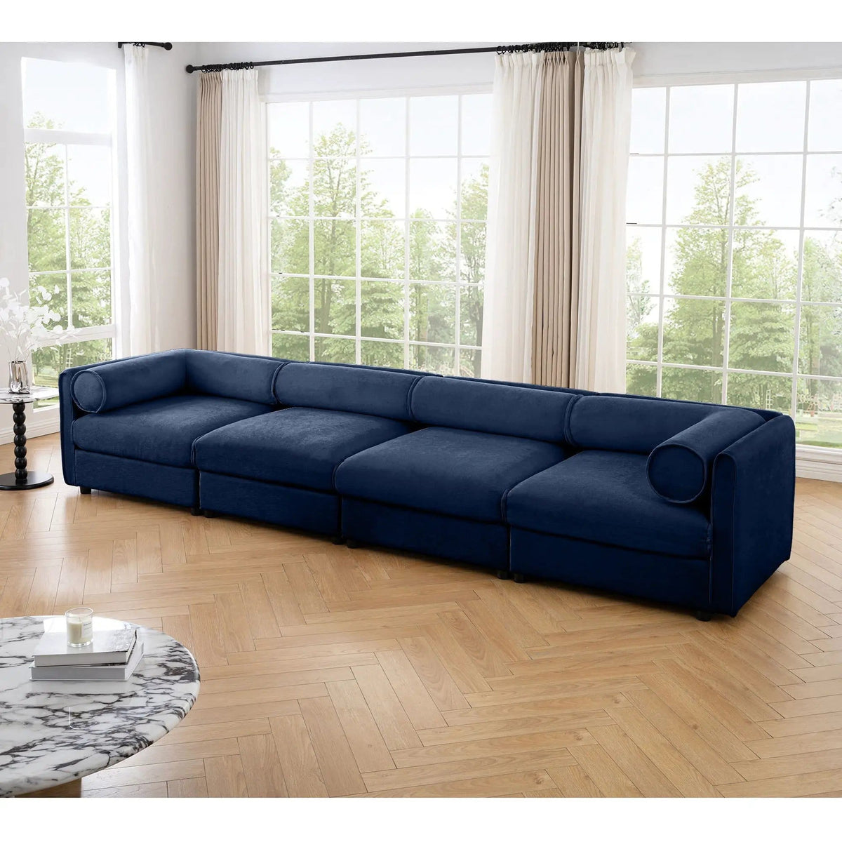 Stylish Sofa With Storage Seat And Cylindrical Backrest | Stationary Sofa | Living Room Furniture | Living Room