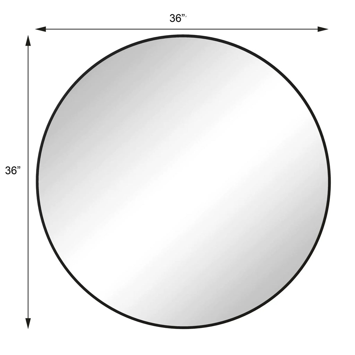 Round Wall Mirror | Metal Framed Circular Design | 48 Inch Diameter | Vanity And Dressing Use