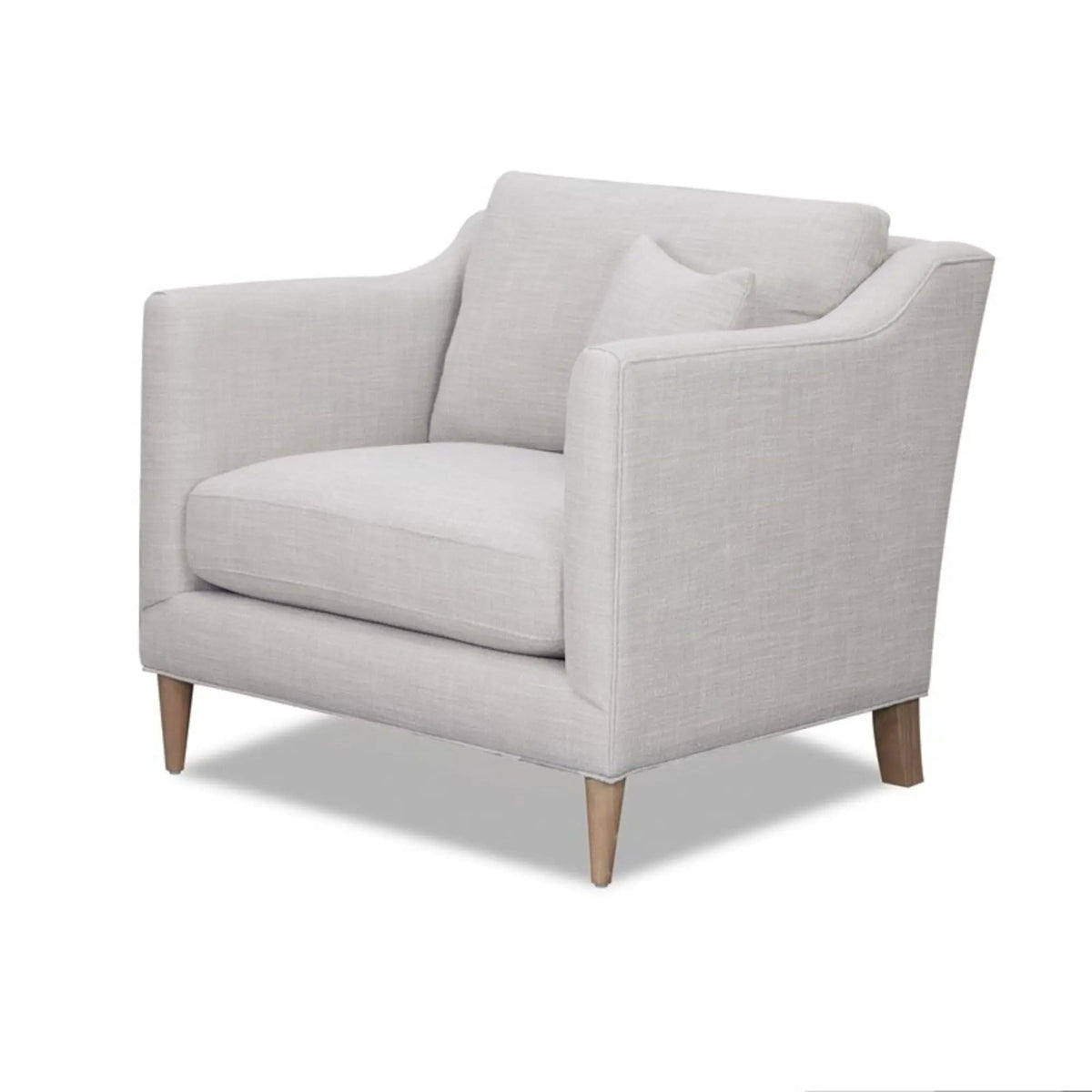 Chair With High Track Arms - | 36 x 34 x 33 in | Solid Wood & Plywood | Beige
