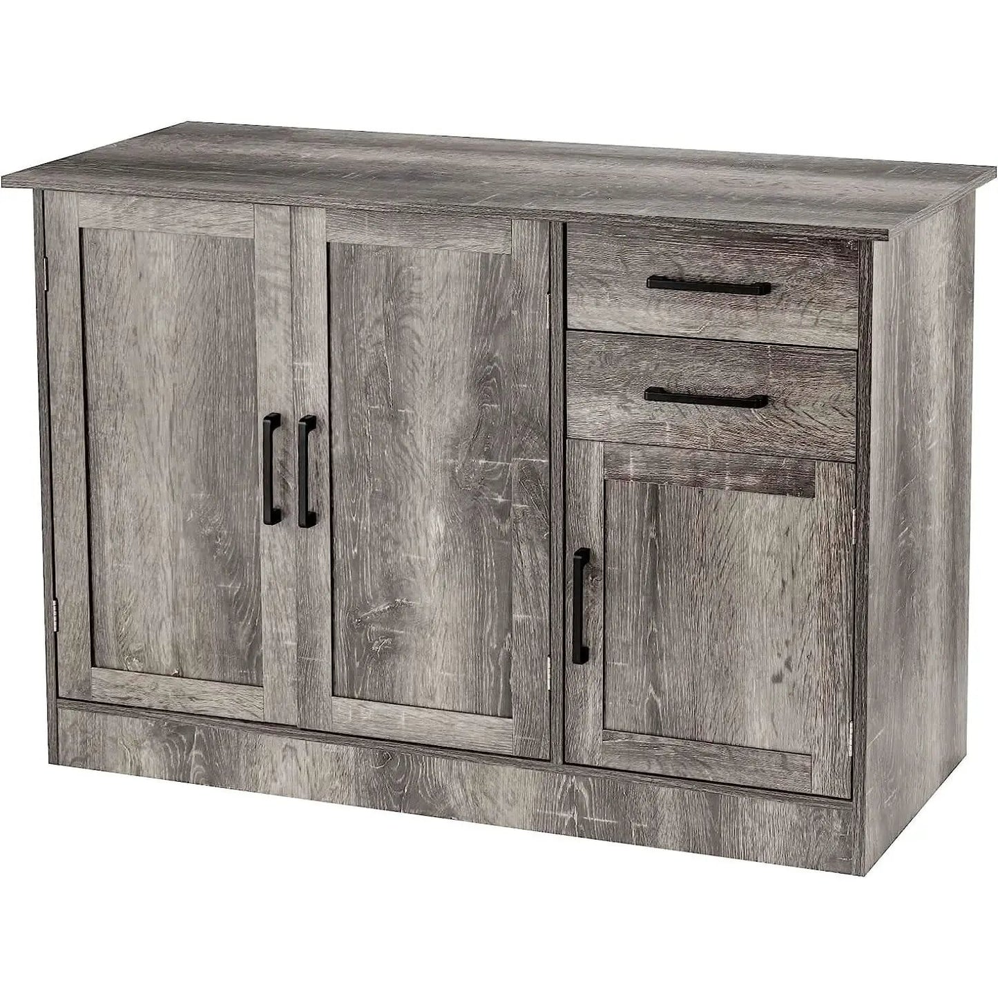 Gray Entryway Sideboard Cabinet With Drawers And Shelves from PriceLows™