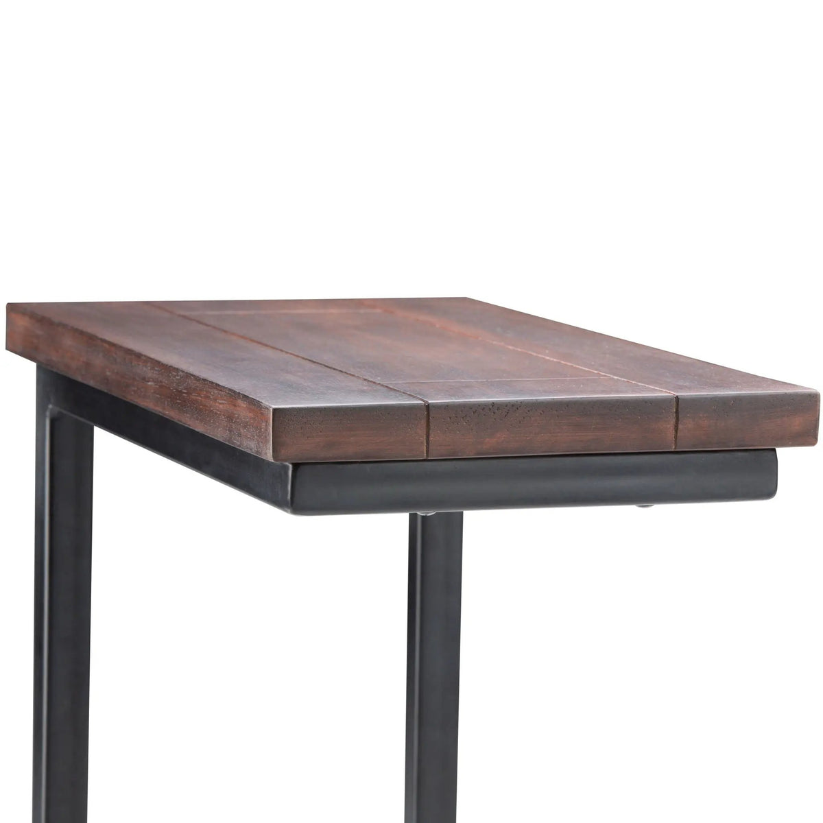 Skyler C-Shaped Side Table | Handcrafted | Powder-Coated Metal Base | Slide-Under Design