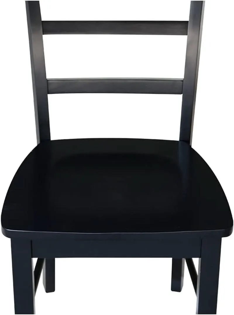 Set Of 2 Black Madrid Ladderback Dining Chairs For Kitchen