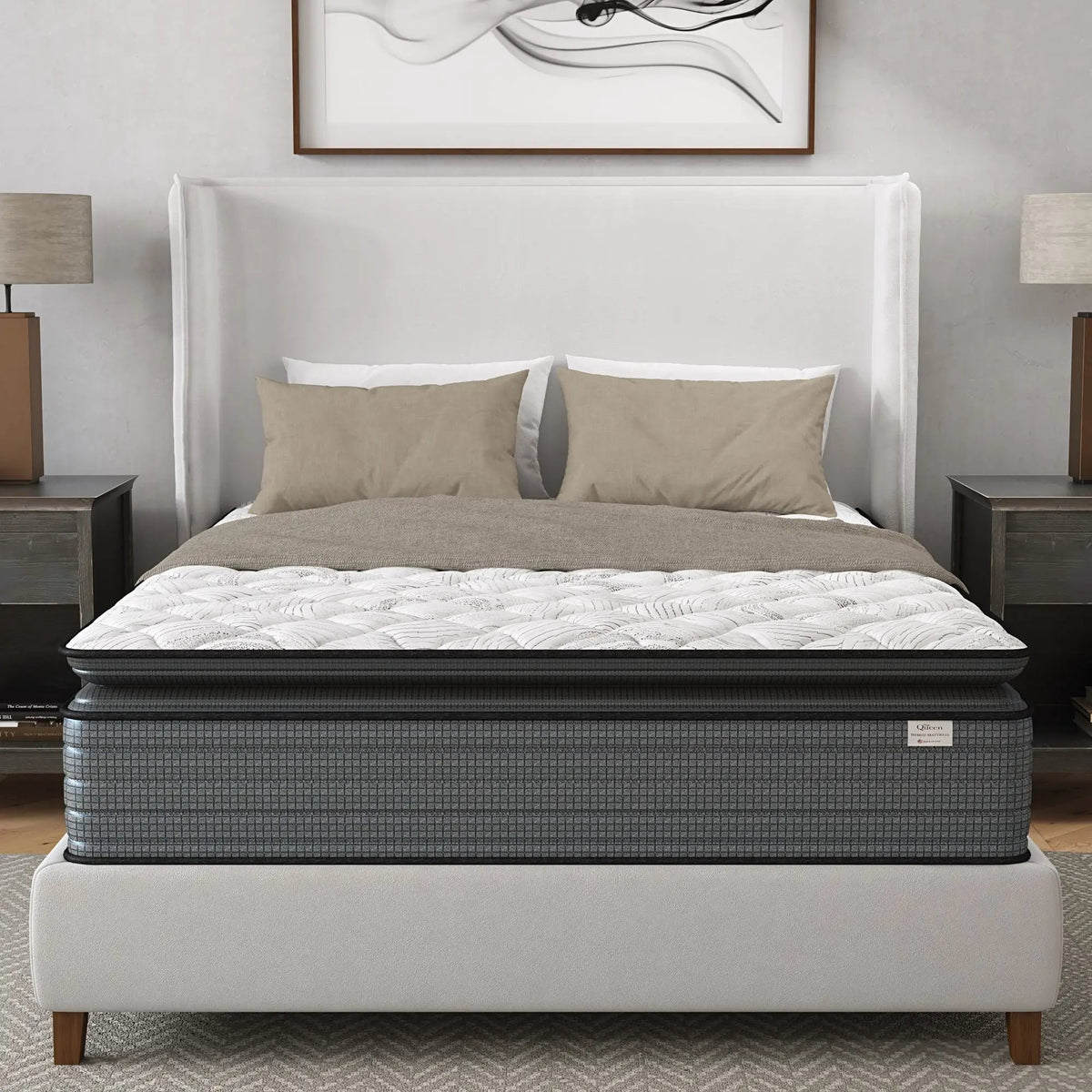 Isabella Hybrid Pillow Top Mattress | 14 Inch Height | Orthopedic Support | Adjustable Base Compatible