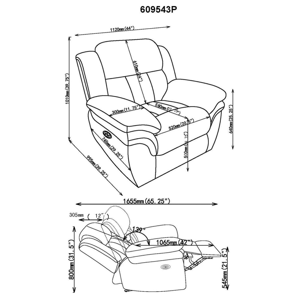 Pannen Glider Recliner Glider Chair | 2 Pieces | Fabric & Metal | Living Room