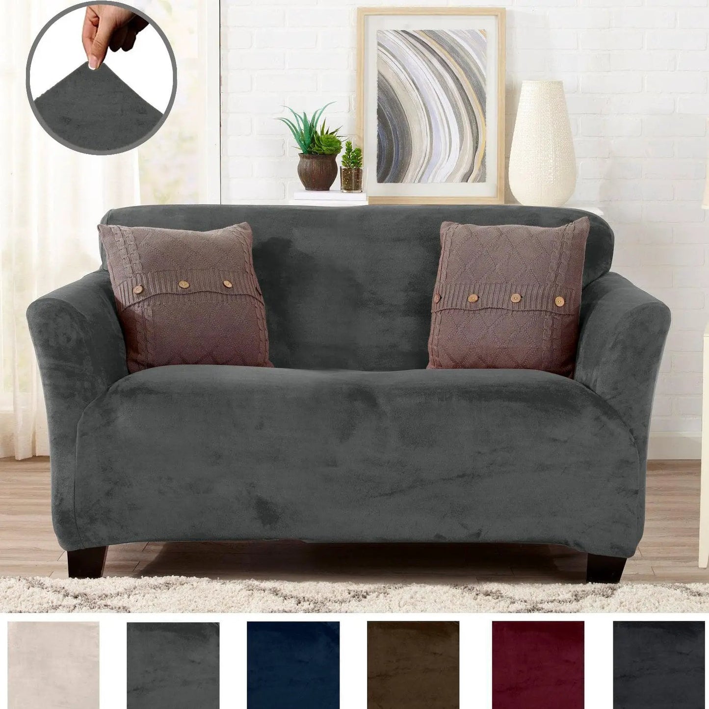 Velvet Stretch Slipcover - Gale Collection from PriceLows™