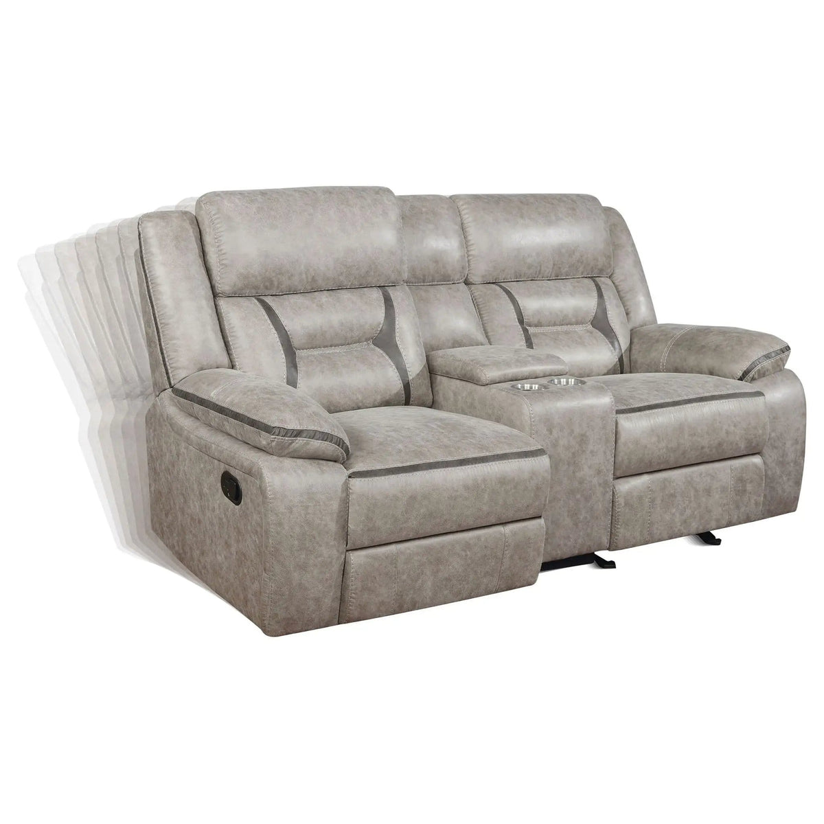 Greer 2-piece Upholstered Reclining Sofa Set | 2-Piece Set | Stainless Steel | Taupe