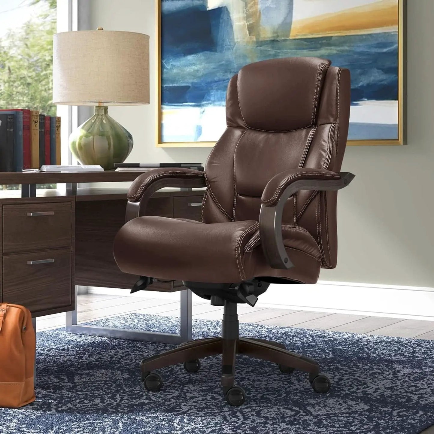 Delano Big Tall Executive Office Chair Brown Bonded Leather from PriceLows™