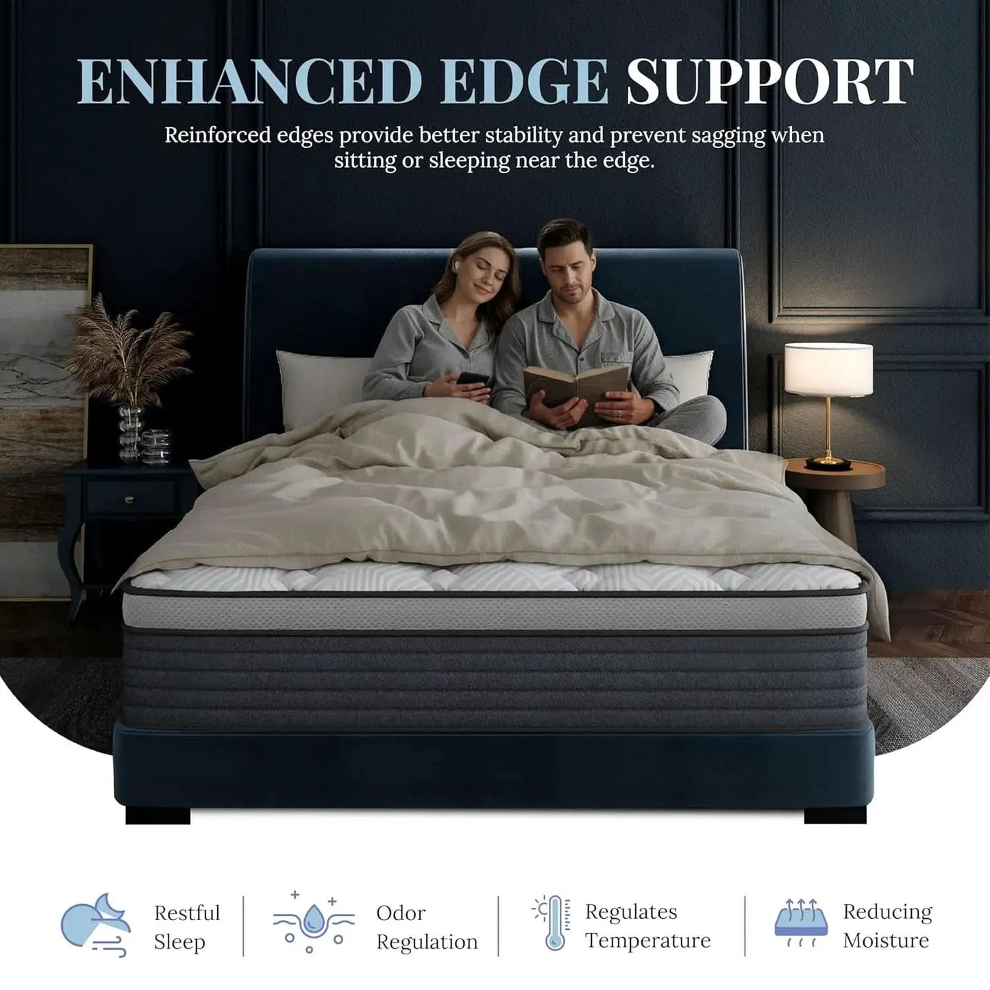 King Size Memory Foam Plus Hybrid Mattress Edge Support from PriceLows™