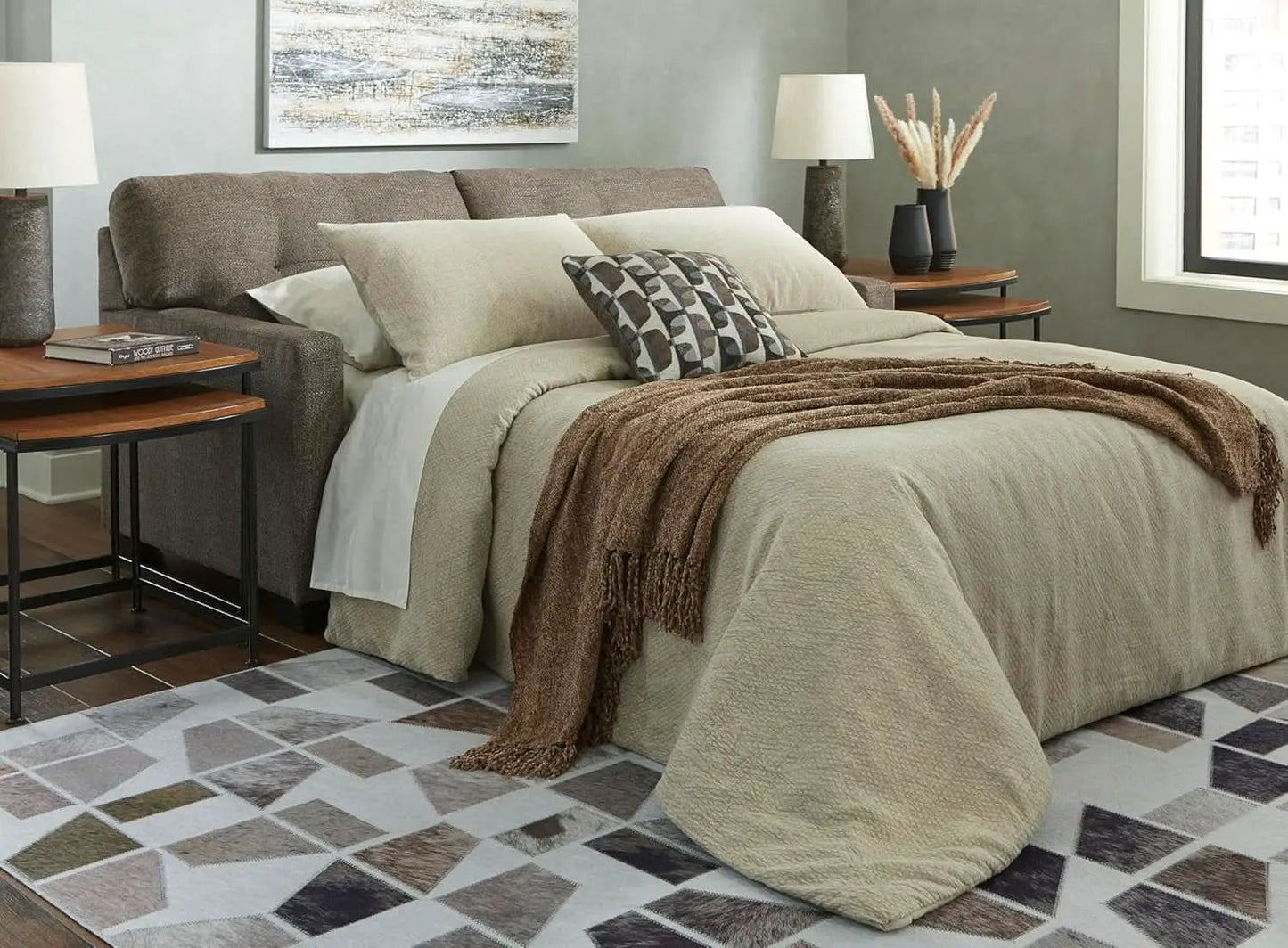 Contemporary Espresso Full Size Sofa Sleeper MemoryFoam from PriceLows™