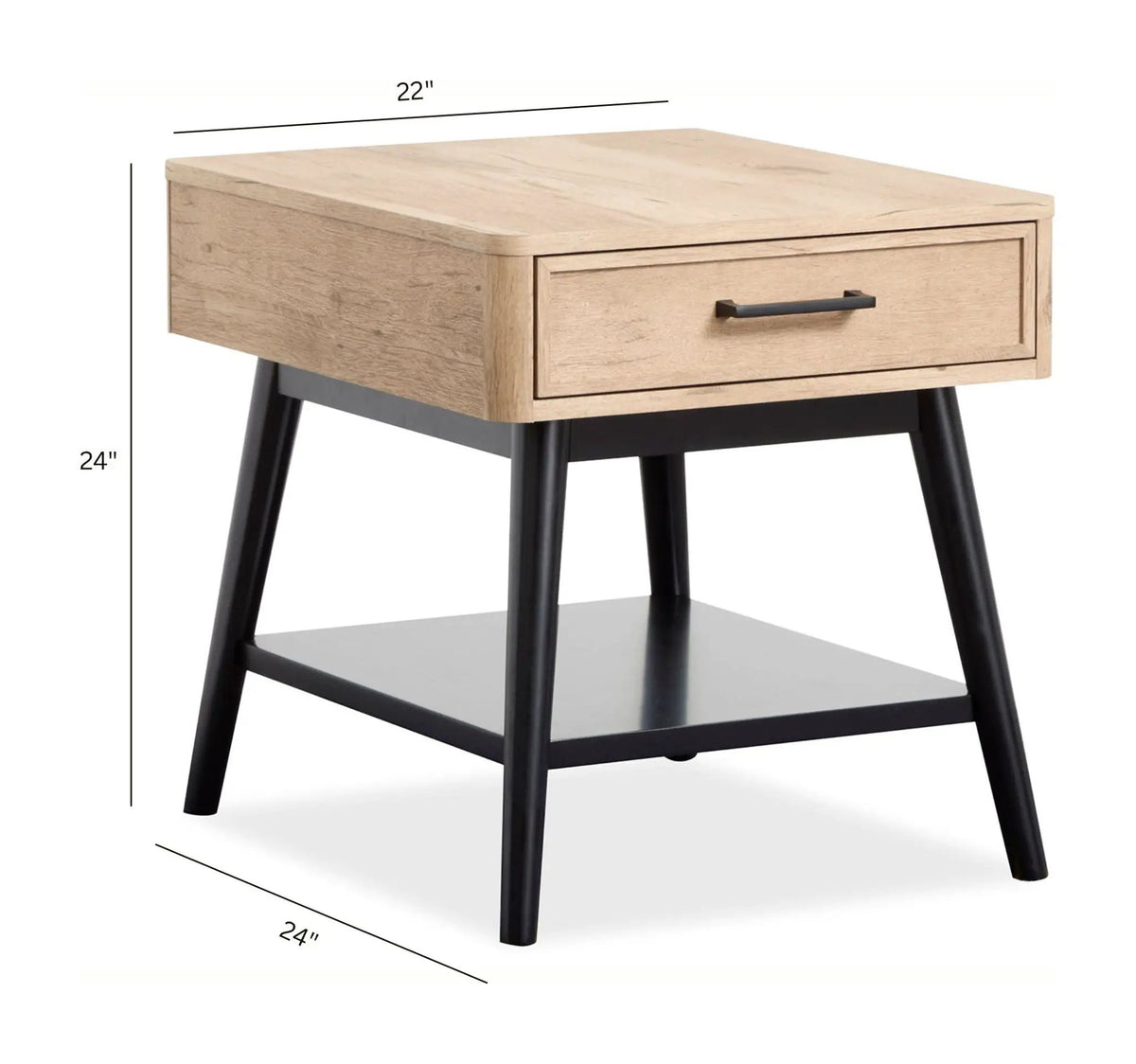 Fletcher Rectangular End Table | Driftwood Finish | Paper Veneer | Relaxed Modern Style