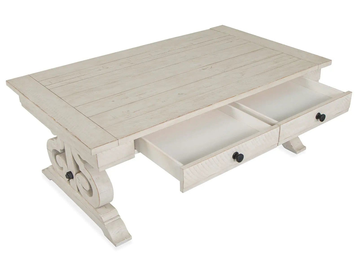 Bronwyn Rectangular Cocktail Table | 30 x 50 x 19 in | Metal & Brass | Alabaster