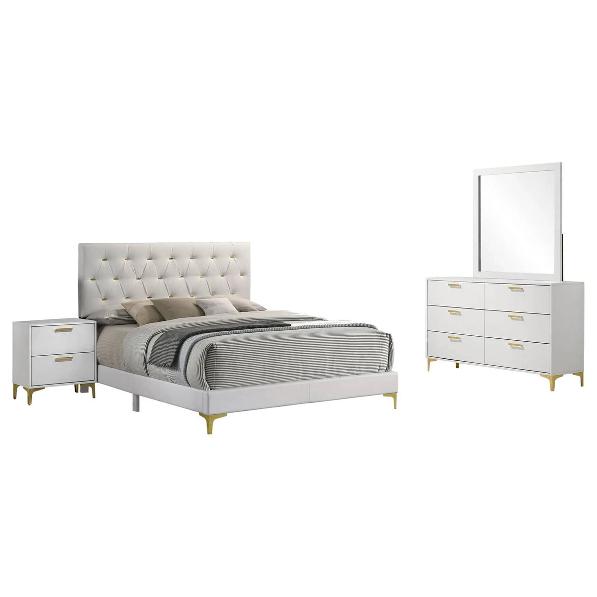 Kendall 4-piece Eastern King Bedroom Set | 4-Piece Set | Bedroom Furniture | White