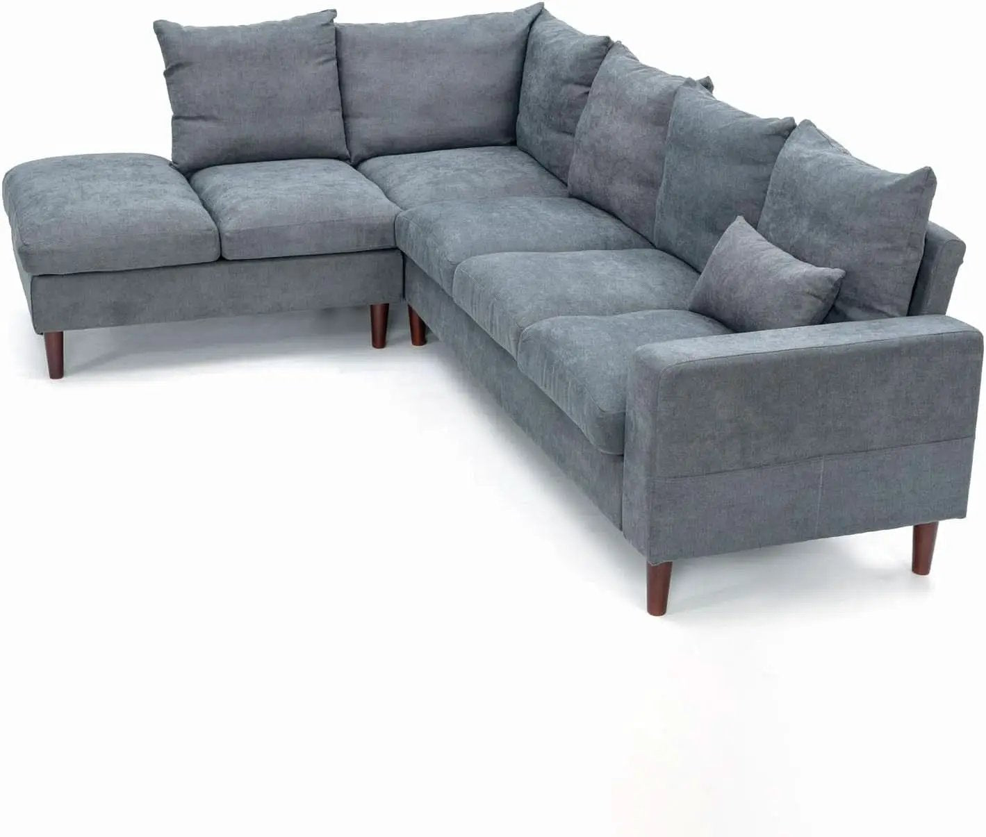 Sectional Sofa Grey Left Facing Chaise Living Room from PriceLows™
